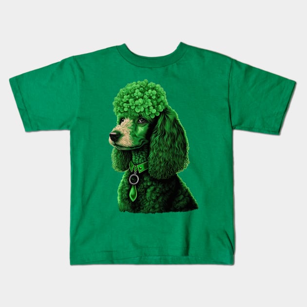 Poodle St. Patrick's day Kids T-Shirt by JayD World